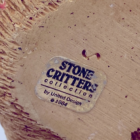 Vintage Retired Stone Critter Collection~”MrTeddy Bear”. 4” Tall And 3 1/2” Wide - Picture 7 of 7